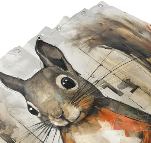 Squirrel Shower Curtain Set with 12 Hooks 72x72in