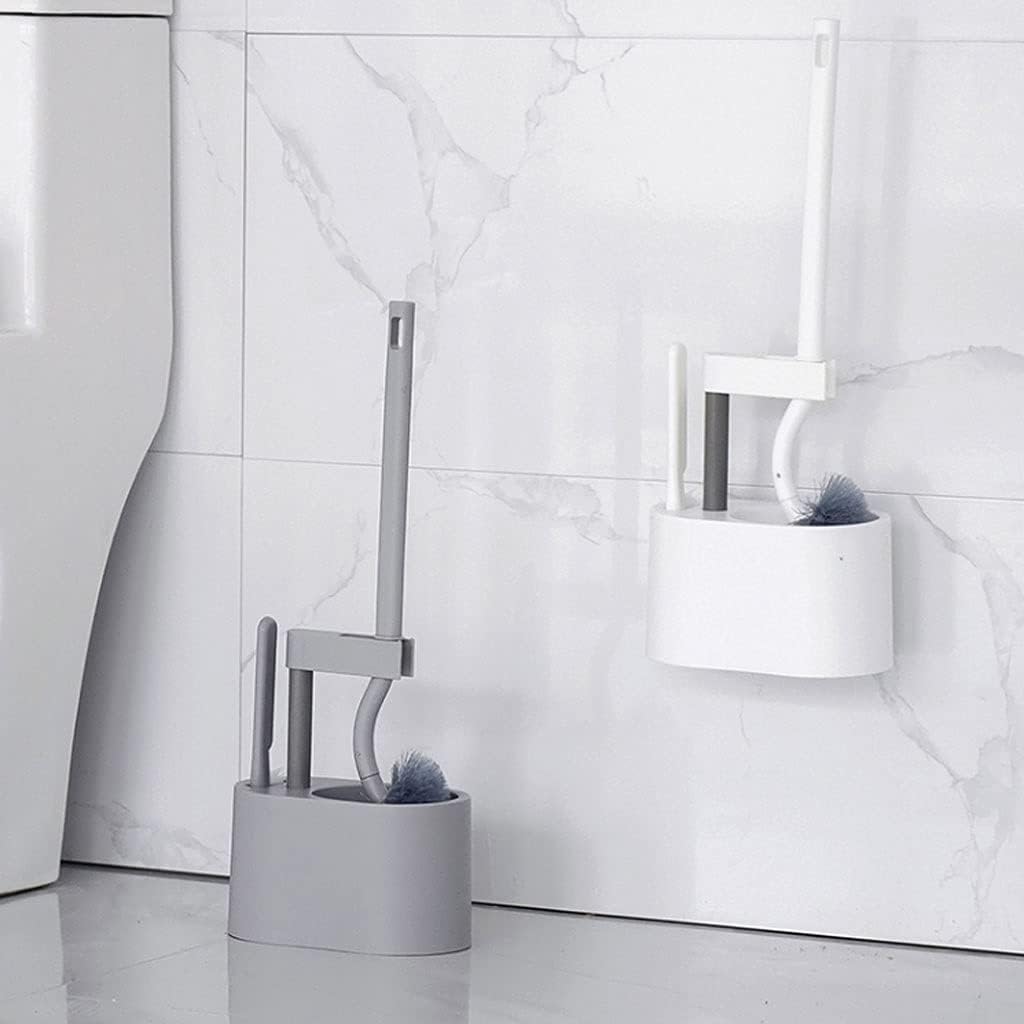 RUVOO Toilet Brush with No-Slip Handle and Holder