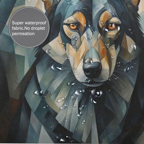 Black Dog Design Shower Curtain Set with 12 Hooks 72x72in