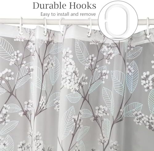 YAKUNCL EVA Shower Curtain Liner - 72x72 Matte Clear with 12 Hooks