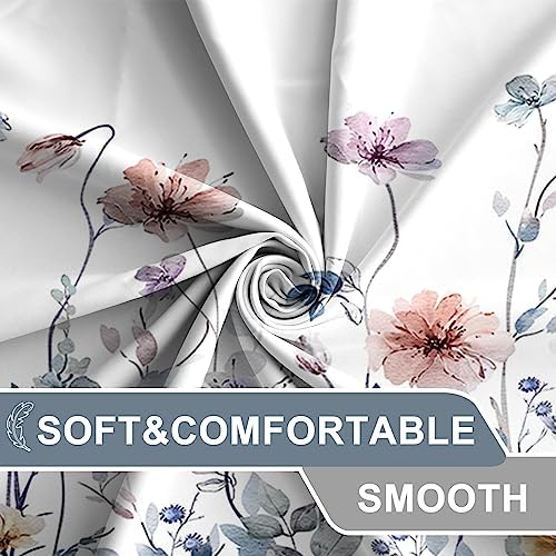 AWERT Watercolor Floral Shower Curtain 72x72inch