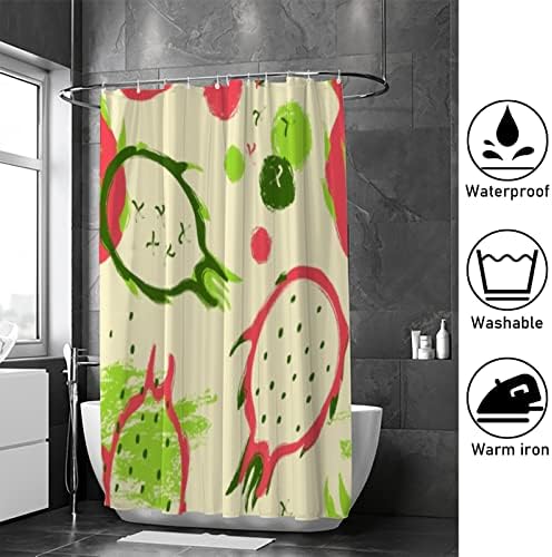 Hapuxt Waterproof Dragon Fruit Shower Curtain 60x72