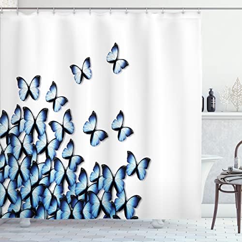 Ambesonne Butterflies Shower Curtain Set with Hooks 1