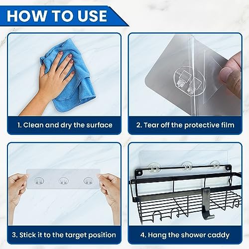 KNCLUX 2 Pcs Adhesive Shower Caddy Replacement 1