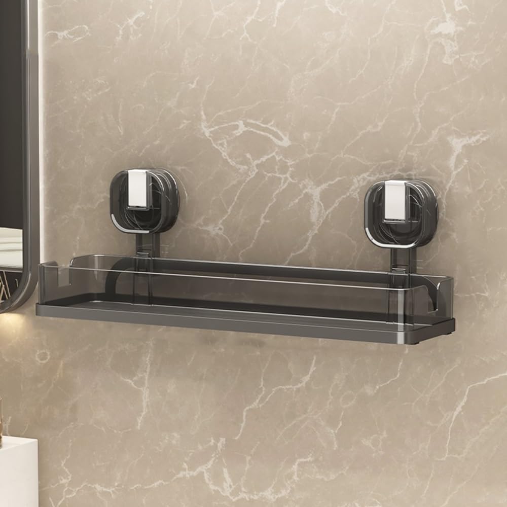 ANNBKA Transparent Gray Shower Caddy Wall Mount Storage Rack