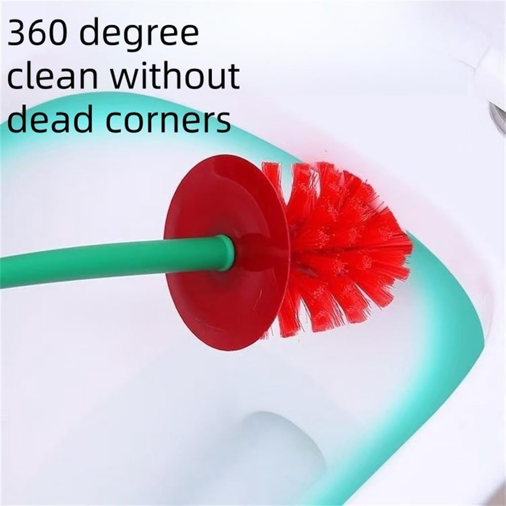 Toilet Brush Set with Soft Hair and Long Handle for Bathroom Use