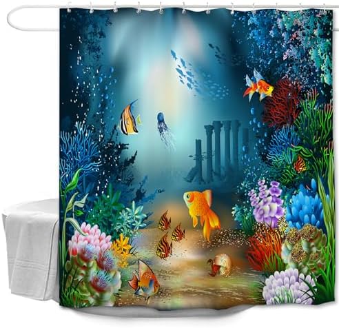 Goodbath Fish Shower Curtain 72x72 Waterproof 1