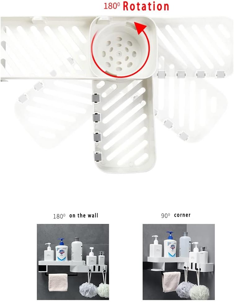 Shower Caddy with Rotating Shelf and Dry Storage Design