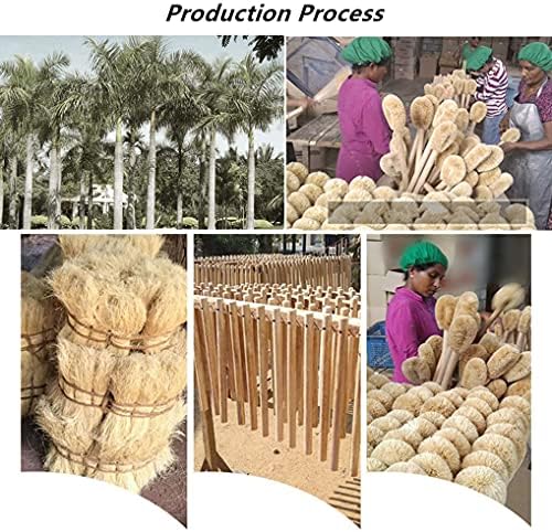 2 Pack Wooden Handle Toilet Brush with Coconut Fiber Head