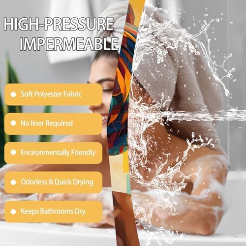 DLTAY African Shower Curtain Set with 12 Hooks