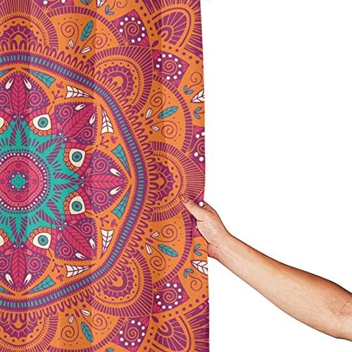 ZhiRain Mandala Shower Curtain Set with 12 Hooks 72x72inch Orange