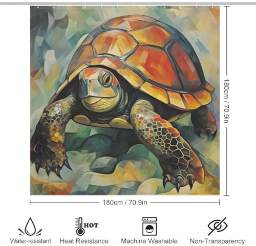 DAOWANGZUO Sea Turtle Shower Curtain Set