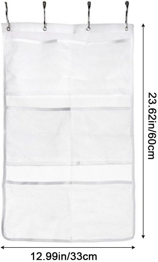 1PCS Durable Clear Mesh Shower Caddy with 6 Pockets