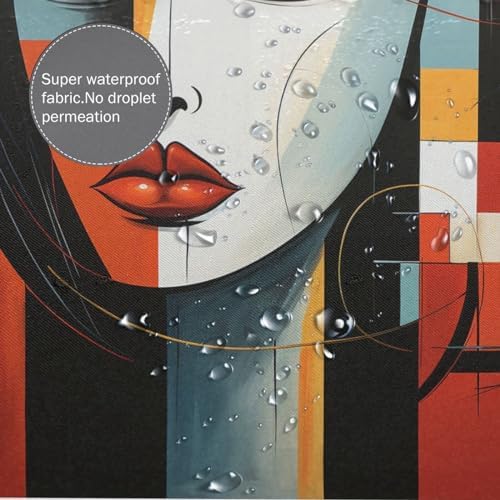 DAOWANGZUO Female Face Shower Curtain Set 72x72in with 12 Hooks