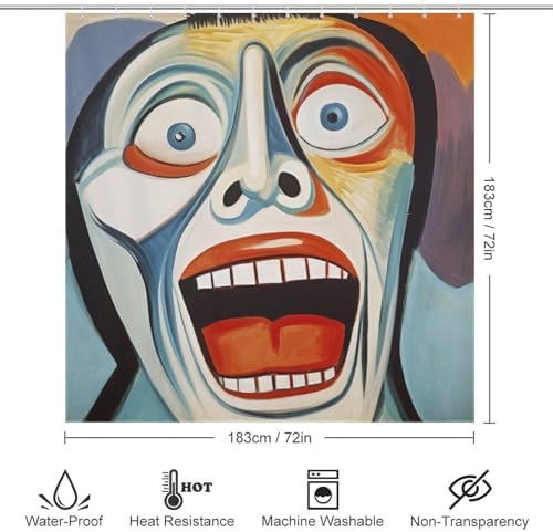 Laughing Boy Shower Curtain Set with 12 Hooks 72x72in 1