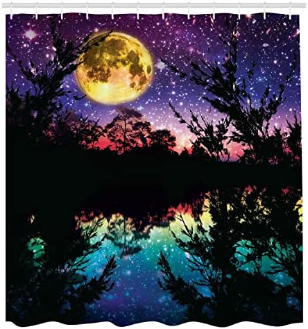 Ambesonne Purple Shower Curtain Set with 12 Hooks