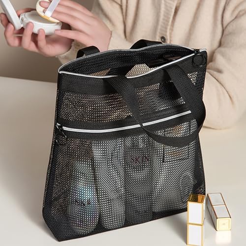 YUENCHING Mesh Shower Caddy Bag - Black