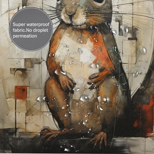 Squirrel Shower Curtain Set with 12 Hooks 72x72in