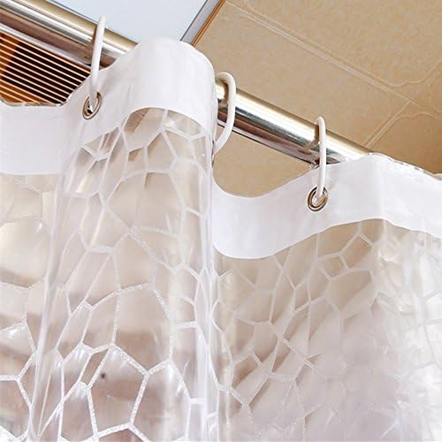 AooHome 72x72 Inch Clear EVA Shower Curtain with Bottom Magnets
