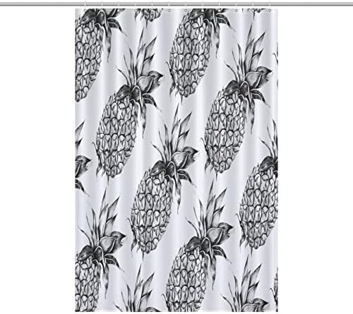 Punny Pineapple Shower Curtain with 12 Hooks