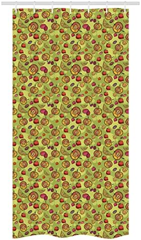 Ambesonne Fruit Stall Shower Curtain Set Pale Green with Hooks
