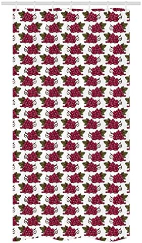 Ambesonne Fruit Stall Shower Curtain Set 72x36 Inch Raspberry Green and Burgundy