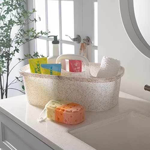 Simplify Bath Bliss Granite Look Shower Caddy in White 1