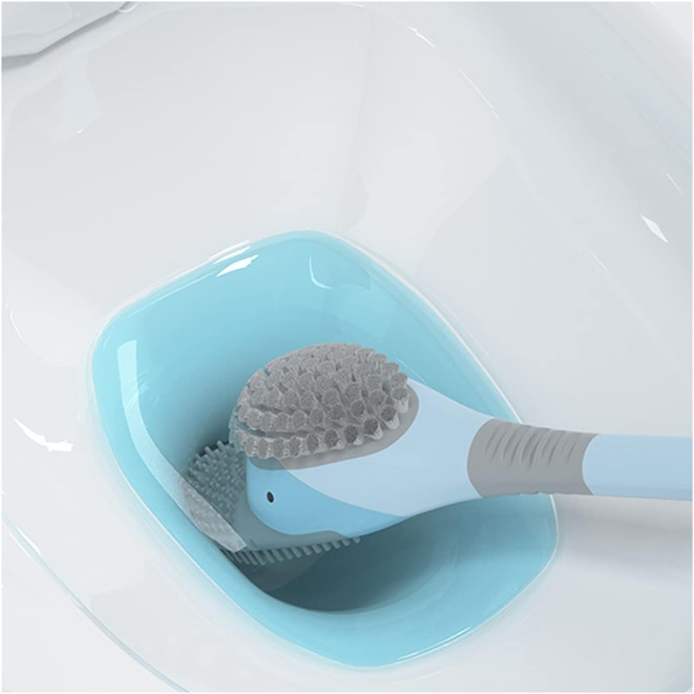 TOMYEUS Yellow Toilet Brush Set with Holder 1