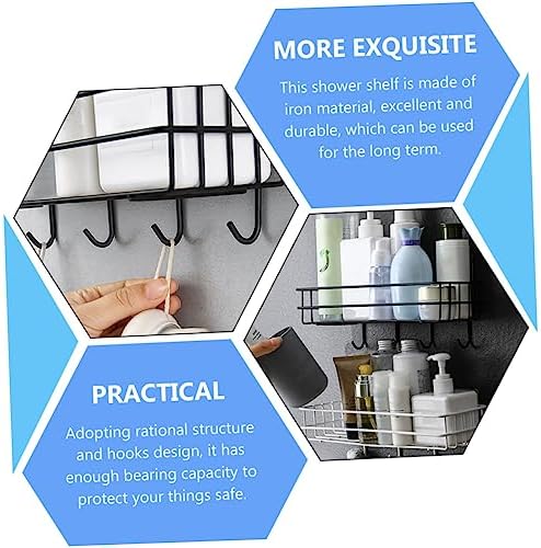 LIFKICH Iron Wall Mounted Shower Organizer Shelf