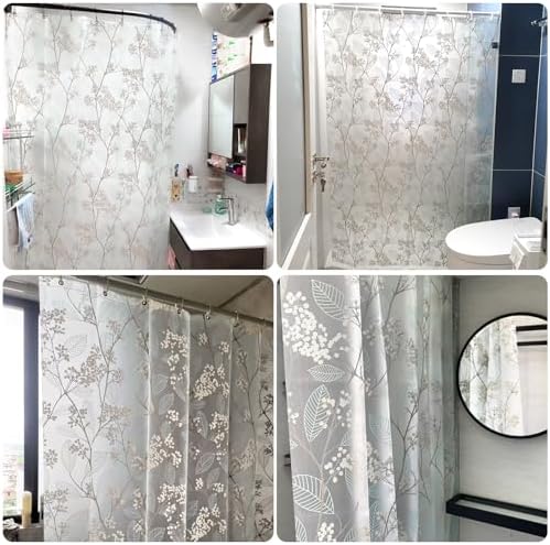 YAKUNCL EVA Shower Curtain Liner - 72x72 Matte Clear with 12 Hooks