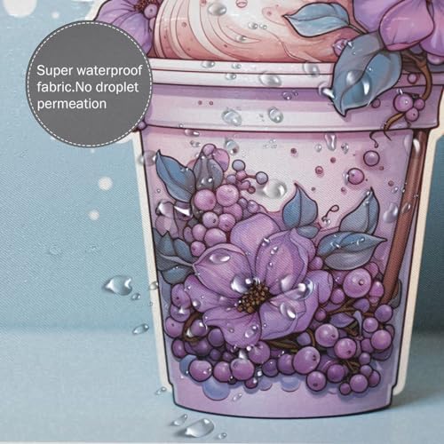 DAOWANGZUO Purple Flower Shower Curtain Set with 12 Hooks 72x72in 1