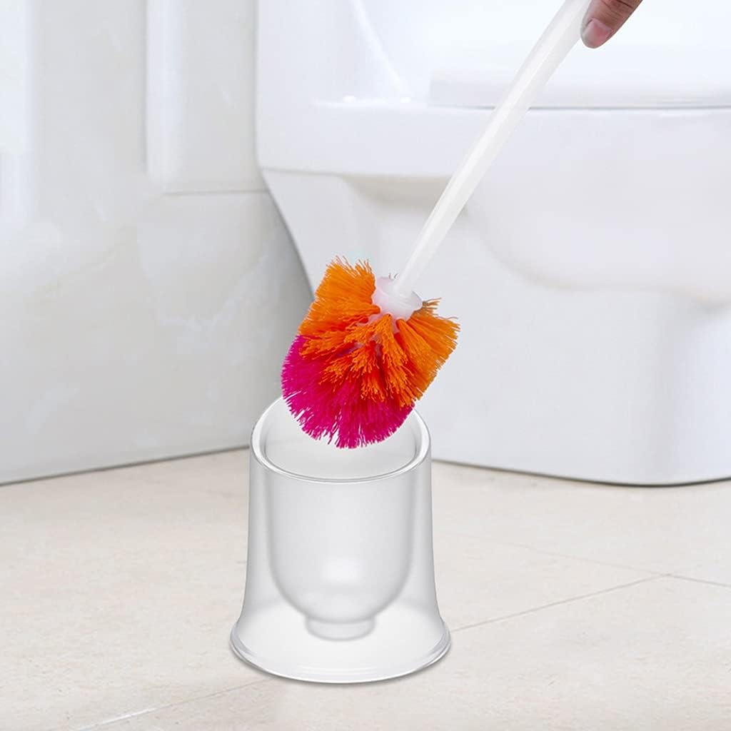 TOMYEUS Toilet Brush with Holder Set Long Handle 360 Cleaning Tool