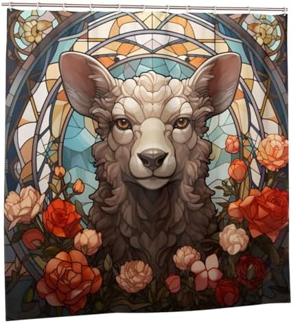 DAOWANGZUO Sheep Shower Curtain Set