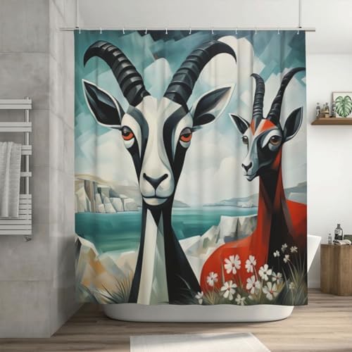 DAOWANGZUO Sheep Shower Curtain Set 1