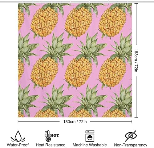 Fruit Pineapple Pattern Shower Curtain 72x72in