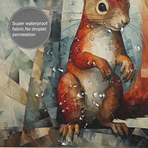 DAOWANGZUO Squirrel Shower Curtain Set 72x72in 1