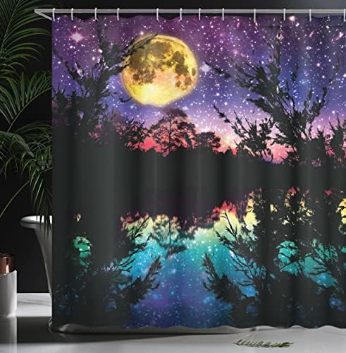 Ambesonne Purple Shower Curtain Set with 12 Hooks