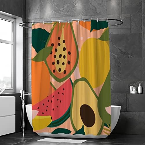 ZHIMI Tropical Fruit Banana Orange Lemon Shower Curtain 60x72in