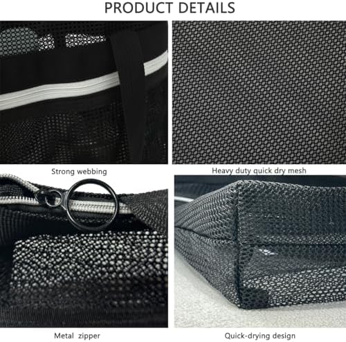 YUENCHING Mesh Shower Caddy Bag - Black