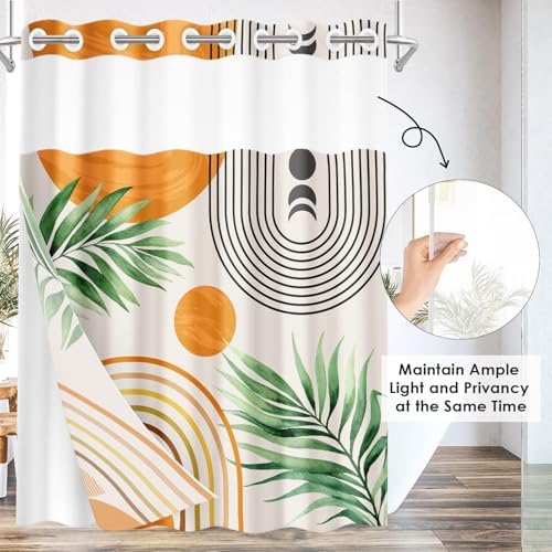 Nesphy Boho Geometric Shower Curtain Set with Liner