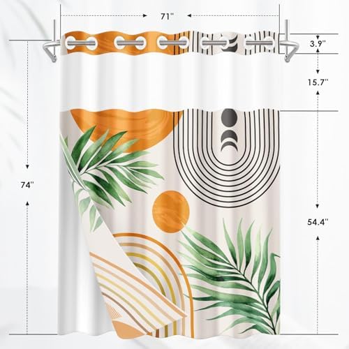 Nesphy Boho Geometric Shower Curtain Set with Liner