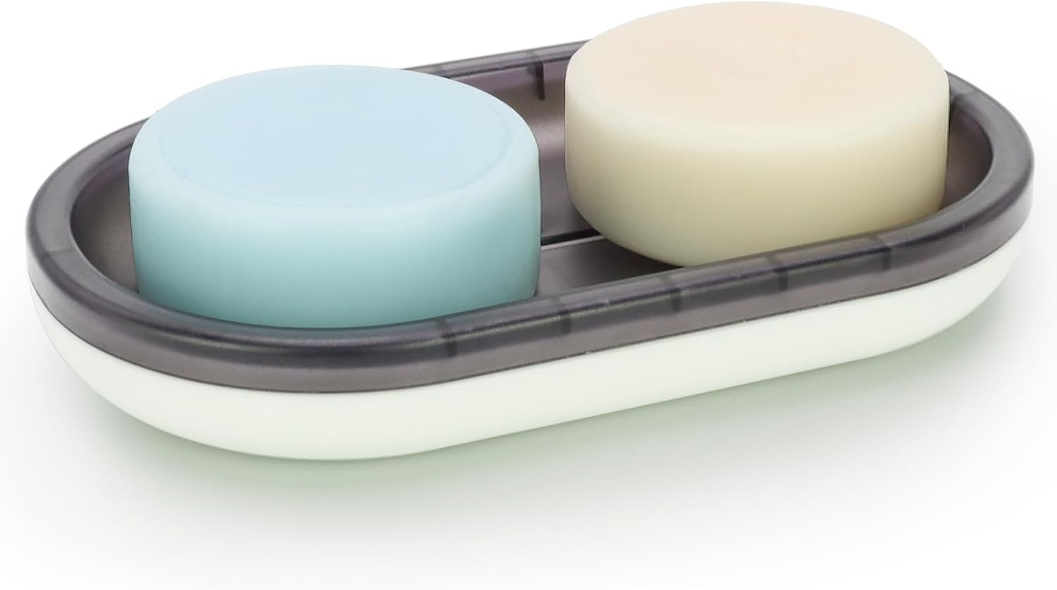 Oversized Shampoo Bar Holder with Drainage Black White