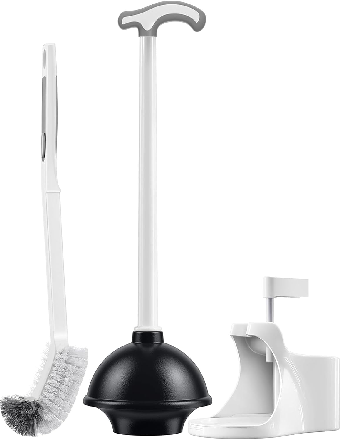 HAMITOR Toilet Plunger Brush Combo Set with Holder