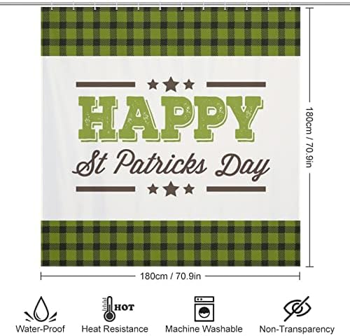 Happy St Patricks Day Shower Curtain with 12 Hooks