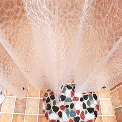 AooHome 72x72 Inch Clear EVA Shower Curtain with Bottom Magnets