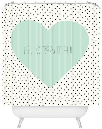 YEHO Art Gallery Allyson Johnson Hello Beautiful Heart Shower Curtain 1