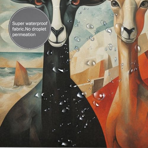 DAOWANGZUO Sheep Shower Curtain Set 72x72in 1