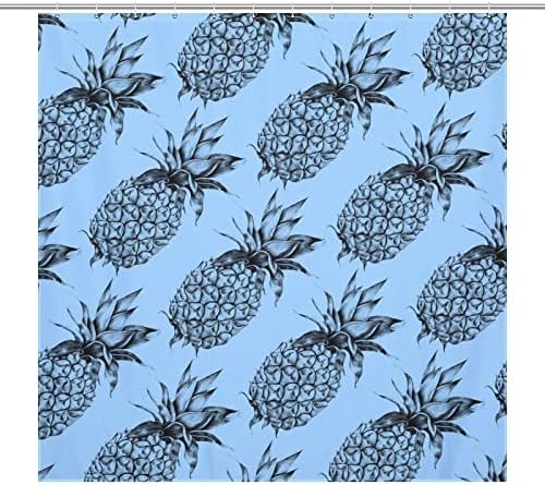 Adorable Pineapple Fruit Shower Curtain Set with Hooks 72x72inch