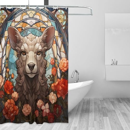 DAOWANGZUO Sheep Shower Curtain Set