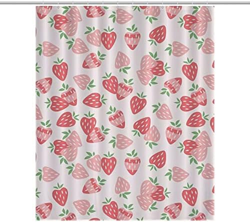 NIRATI Cute Strawberry Pink Shower Curtain 60x72
